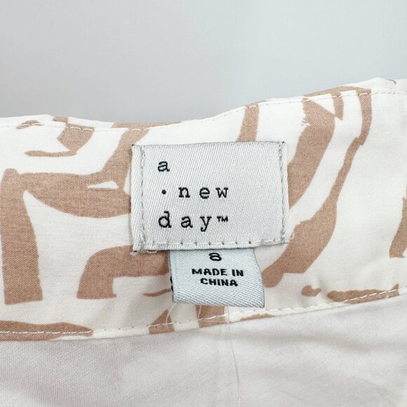 NEW A New Day One Shoulder Mini A-Line Dress - Cream - Size 8 - Picture 10 of 12